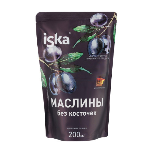 Маслины Черные Iska без Косточек 2 дой-пак - доставка в СИЗО по России Общее дело